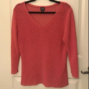 Eileen Fisher 100% Silk Knit Pullover Sweater